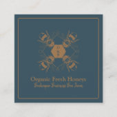 Imker Navy Honeycomb Farm Apiary Quadratische Visitenkarte (Vorderseite)