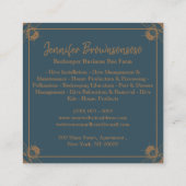 Imker Navy Honeycomb Farm Apiary Quadratische Visitenkarte (Rückseite)