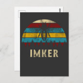 Imker Retro Biene insektiert Natur Design Postkarte (Vorne/Hinten)