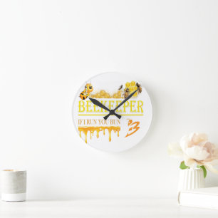 Imker – Wenn ich renne, rennst du – Biene – Imkere Runde Wanduhr