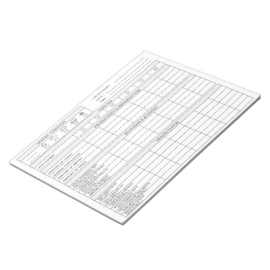 Imkerei - Honigbienenzuchttracker Notizblock (angewinkelt)