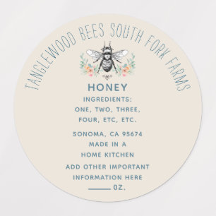 Imkerei mit handgezogener Imkerin Hütte Etiketten