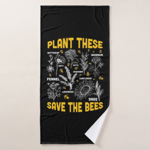Imkergeschenk Pflanze diese, rette die Bienen Badehandtuch