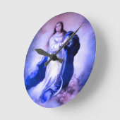 Immaculata Blue Runde Wanduhr (Winkel)