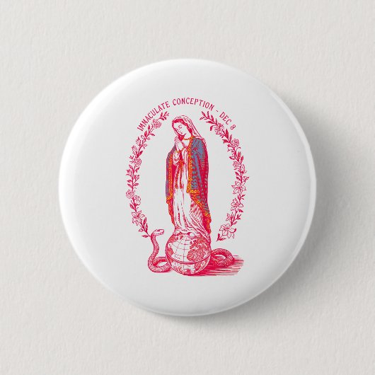 Immaculate Conception Dec 8 Virgin Mary Catholic D Button (Vorderseite)