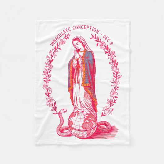 Immaculate Conception Dec 8 Virgin Mary Catholic D Fleecedecke (Vorderseite)