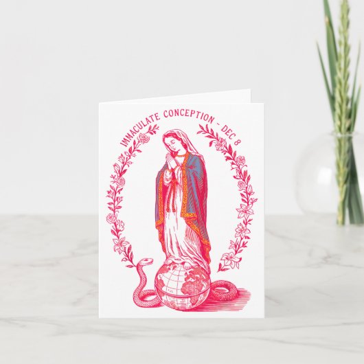Immaculate Conception Dec 8 Virgin Mary Catholic D Karte (Vorderseite)