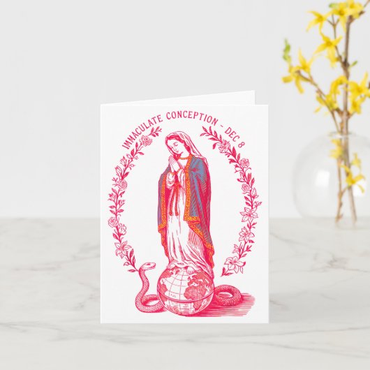 Immaculate Conception Dec 8 Virgin Mary Catholic D Karte (Gelbe Blume)