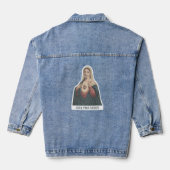 Immaculate Heart of Mary Ora Pro Nobis Icon Jeansjacke (Rückseite)