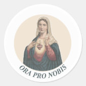 Immaculate Heart of Mary Ora Pro Nobis Icon Runder Aufkleber (Vorderseite)