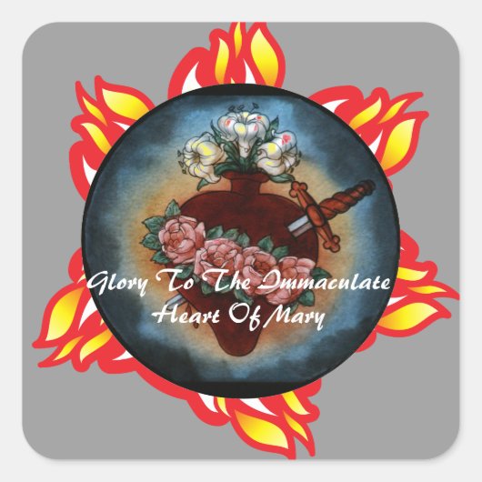 Immaculate Heart Of Mary Quadratischer Aufkleber (Vorderseite)