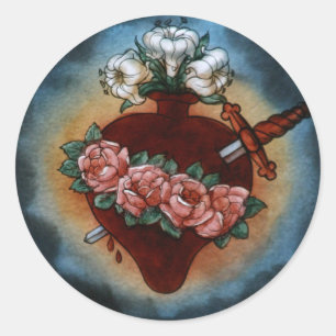 Immaculate Heart Of Mary Runder Aufkleber