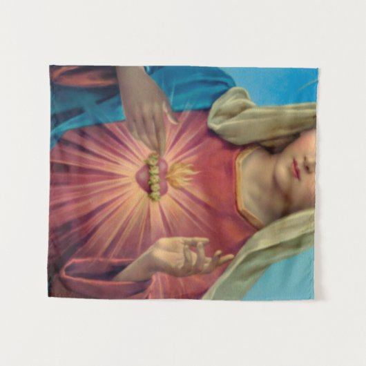 Immaculate Heart Of Mary Wandteppich (Vorderseite (Horizontal))