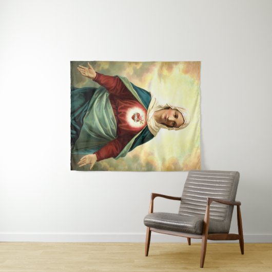 Immaculate Heart Virgin Mary Wandteppich (Beispiel (Horizontal))