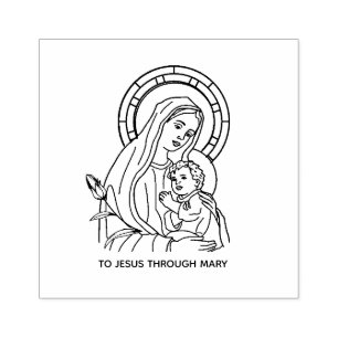 Immakuläres Herz der Jungfrau Maria Jesus Religi Gummistempel