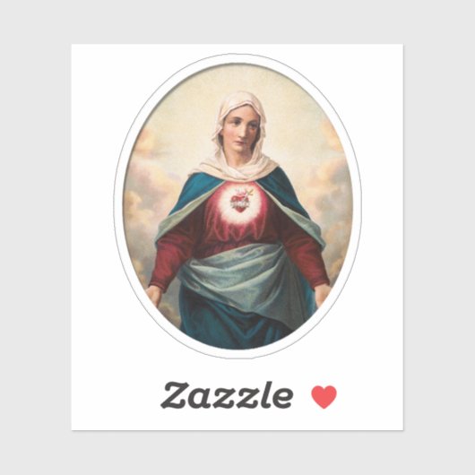 Immakuläres Herz von Mary Katholischer Vinyl Aufkleber (Blatt)