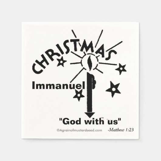 Immanuel Gott mit uns Weihnachten Serviette (Vorderseite)