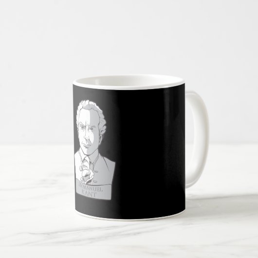 Immanuel Kant Statue Kaffeetasse (VorderseiteRechts)