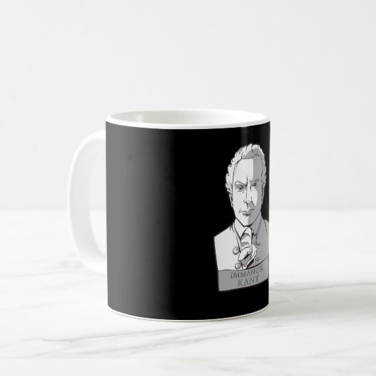 Immanuel Kant Statue Kaffeetasse (Vorderseite Links)