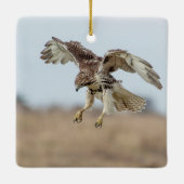 Immature Red Tail Hawk Hovering Keramikornament (Rückseite)