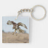Immature Red Tail Hawk Hovering Schlüsselanhänger (Rückseite)
