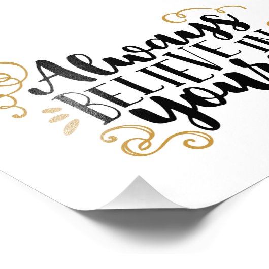 Immer an sich selbst glauben fotodruck (Ecke)