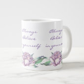 Immer an sich selbst glauben Jumbo-Tasse (Vorderseite Rechts)