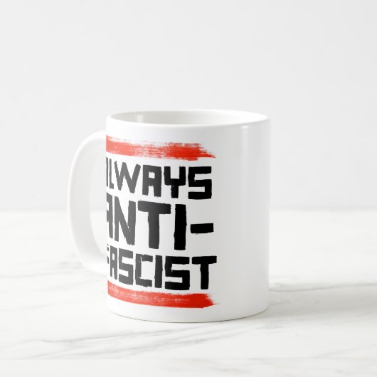 IMMER ANTI-FASKIST KAFFEETASSE (Vorderseite Links)