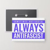 Immer antifaschistische Schaltfläche - Blue Bold-A Button (Vorderseite/Rückseite)