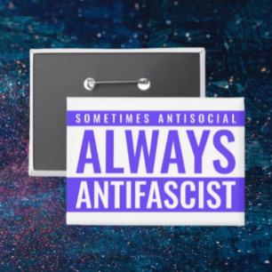 Immer antifaschistische Schaltfläche - Blue Bold-A Button