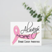 Immer auf Brustkrebs hoffen Postkarte (Stehend Vorderseite)