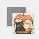 Immer auf Ihrer Seite gemütliche Katzen Ballonfahr Magnet (Vorderseite/Rückseite)