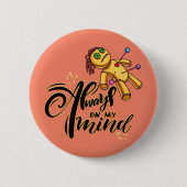 Immer auf meinem Kopf Funny Halloween Voodoo Doll Button (Vorderseite)