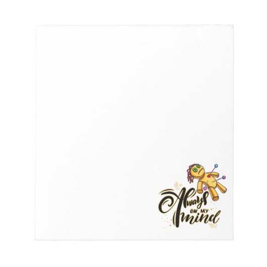 Immer auf meinem Kopf Funny Halloween Voodoo Doll Notizblock (Vorderseite)