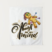 Immer auf meinem Kopf Funny Halloween Voodoo Doll Wandteppich (Vorderseite)