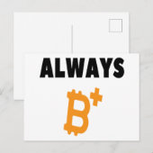 IMMER B+: POSITIV SEIN - BITCOIN POSTKARTE (Vorne/Hinten)