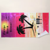 Immer Beach Bound Lila Red B Strandtuch (Vorderseite)
