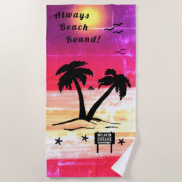 Immer Beach Bound Lila Red B Strandtuch