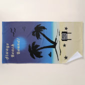 Immer Beach Boy Night Time Blue Beach Strandtuch (Vorderseite)