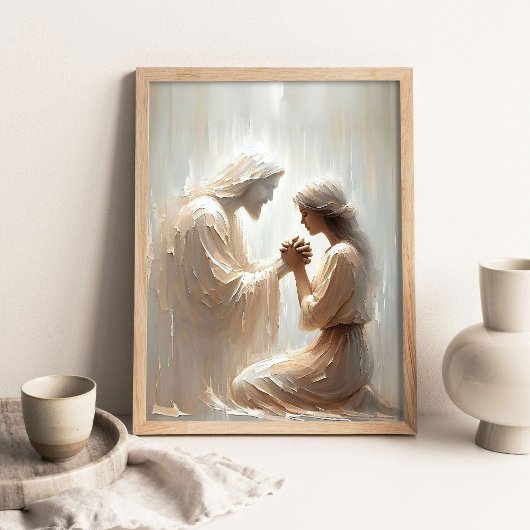 Immer bei dir, Christliche Kunst, Jesus und Frau Poster
