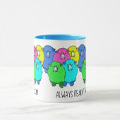 Immer bereit zum Strick von personalisierten Schaf Tasse (Zentrum)
