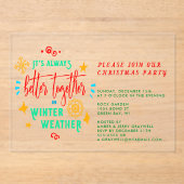 Immer besser zusammen im Winterwetter Weihnachten Acryleinladungen (Vorderseite)