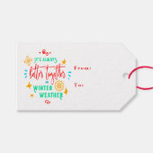 Immer besser zusammen in den Winterwetter-Weihnach Geschenkanhänger (Vorderseite (Horizontal))