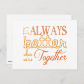 Immer besser zusammen (orange) postkarte (Vorne/Hinten)