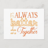 Immer besser zusammen (orange) postkarte (Vorderseite)