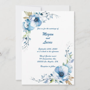 Immer blau: Personalisierte Einladung zur Hochzeit