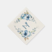 Immer blau: Personalisierte Hochzeiten Napkins Serviette (Ecke)