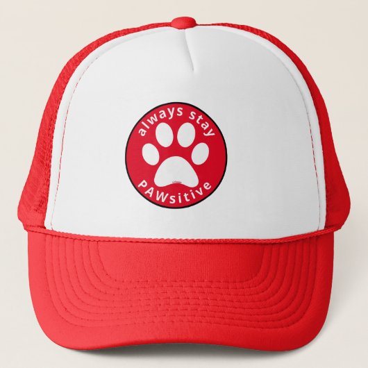 IMMER BLEIBE PAWSITIVE Hundepfeife Truckerkappe (Vorderseite)