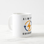 immer bodenständiger lustiger Elektriker Kaffeetasse (Vorderseite Links)