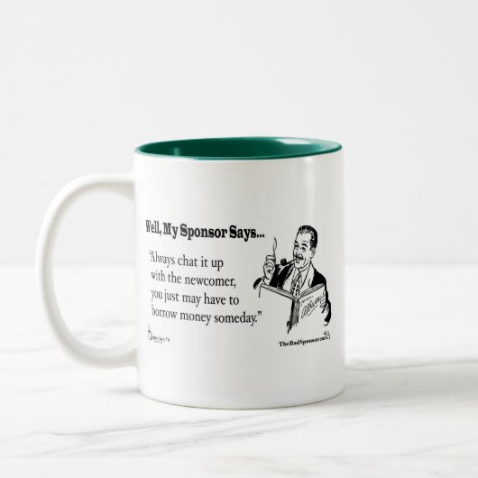 Immer Chat es oben mit dem Neuling… Zweifarbige Tasse (Links)